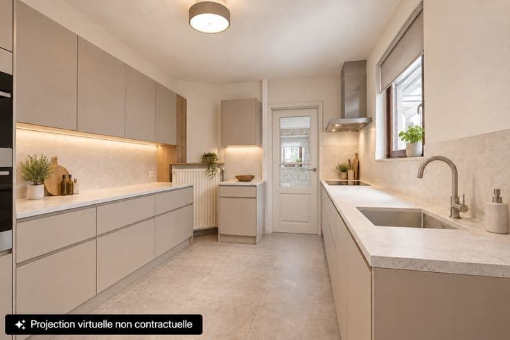 Maison 2 chambres avec jardin, grenier, caves et garage