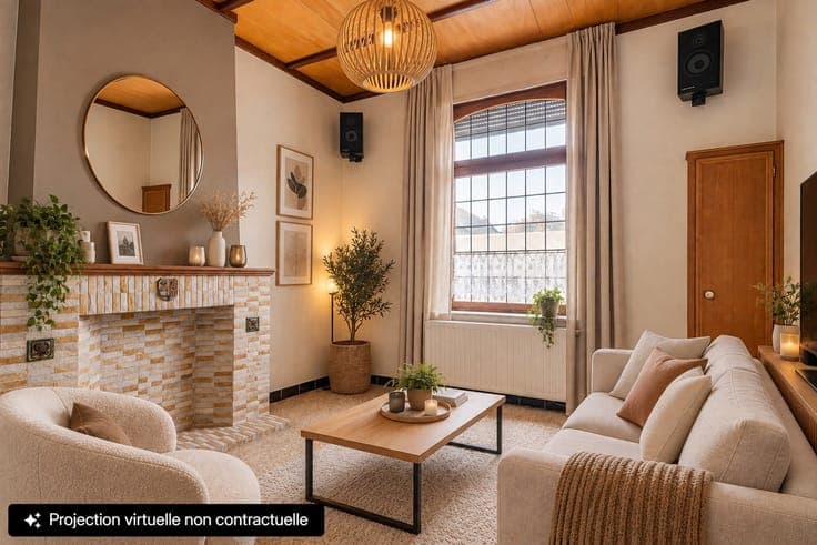 Maison 2 chambres avec jardin, grenier, caves et garage