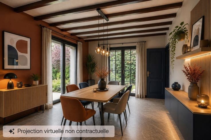 Villa avec 3 chambres, bureau, garage, terrasse et jardin