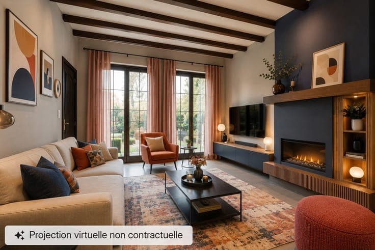 Villa avec 3 chambres, bureau, garage, terrasse et jardin