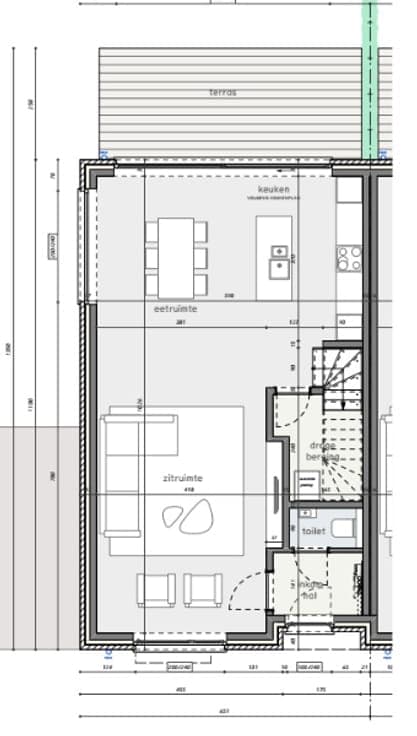 Nieuwbouwwoning in half-open verband in een doodlopend st...
