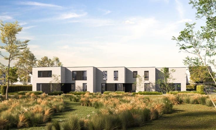 Halfopen nieuwbouw met zuidwest gerichte tuin