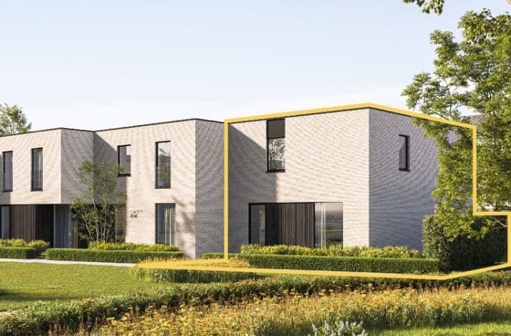 Halfopen nieuwbouw met zuidwest gerichte tuin