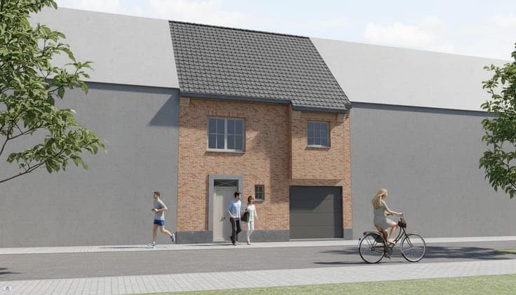 Nieuw te bouwen gesloten bebouwing te Lebbeke