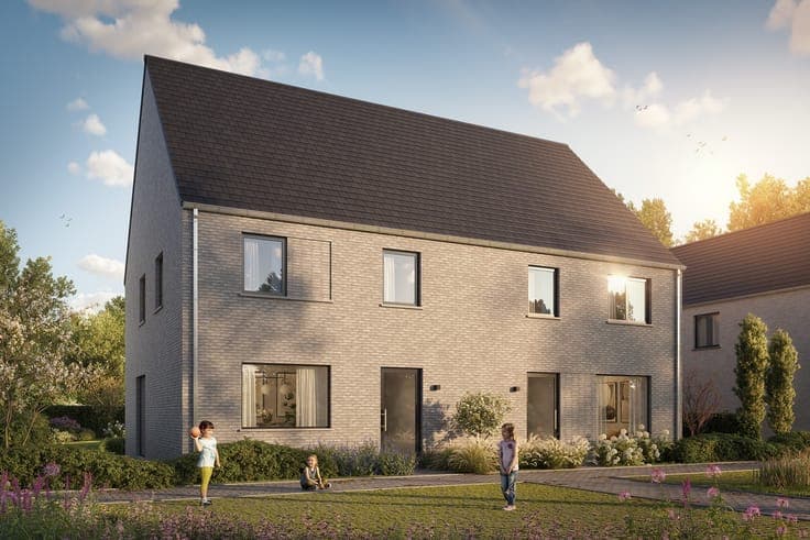 Energiezuinige halfopen bebouwingen in een groen en centr...