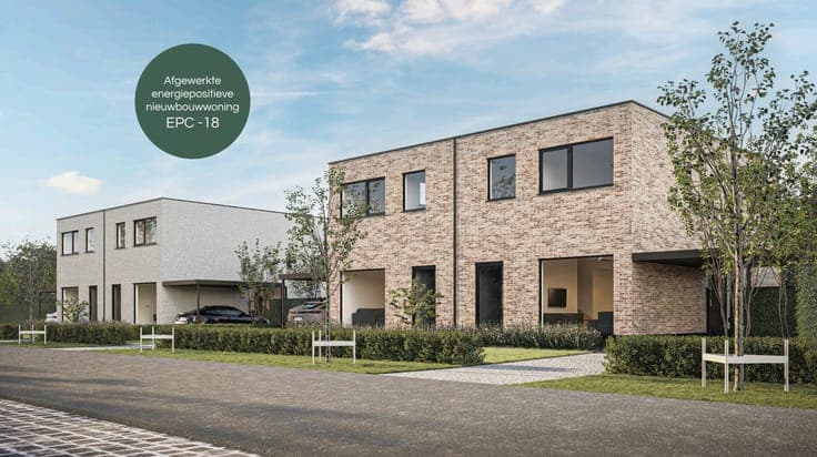 Afgewerkte energiepositieve (EPC -18) nieuwbouwwoning