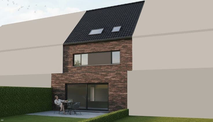 Nieuw te bouwen gesloten bebouwing te De Haan