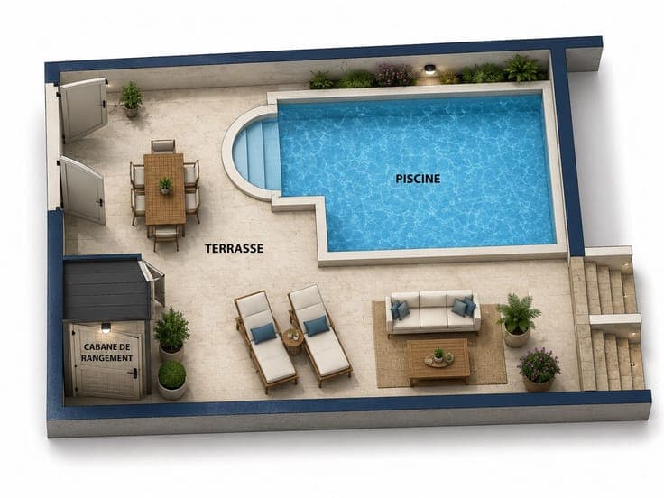 Maison bel étage avec piscine
