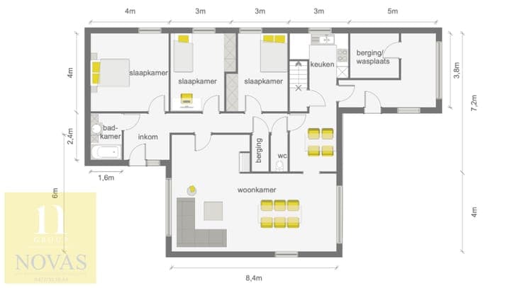 Bungalow aan de rand van het centrum, bossen, kanaal. 3 s...