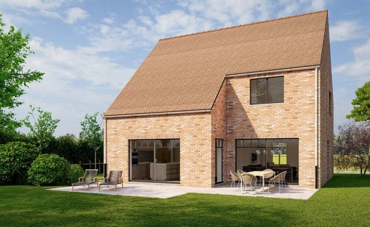 Nieuw te bouwen villa en bouwgrond in Kooigem