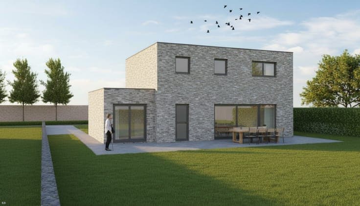 Nieuw te bouwen open bebouwing te Wortegem-Petegem