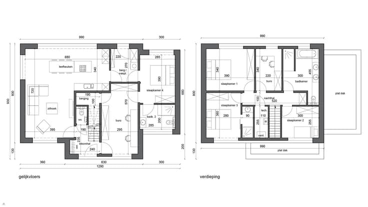 Nieuw te bouwen open bebouwing te Wortegem-Petegem