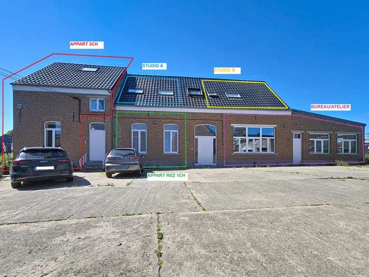 Immeuble de rapport avec 4 logements et 1 commerce/bureau