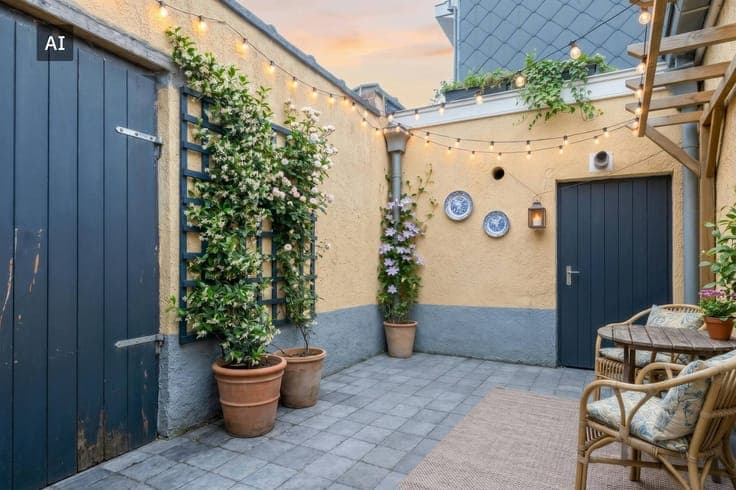 Cozy 3-bedroom house with nice courtyard and garage