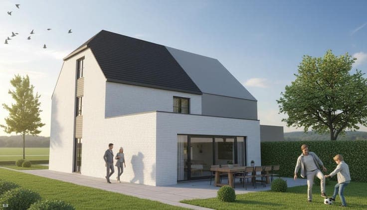 Nieuw te bouwen halfopen bebouwing te Wingene