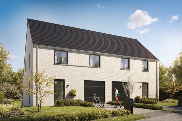 Twee halfopen woningen op ruime percelen in Erpe-Mere