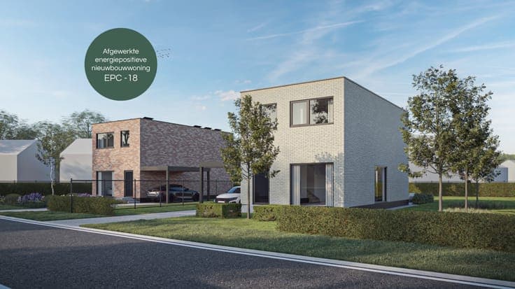 Afgewerkte energiepositieve (EPC -18) nieuwbouwwoning