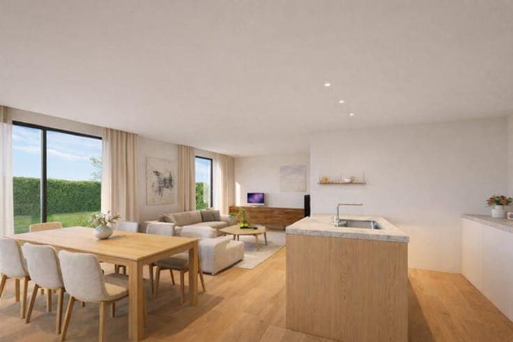 Newly built home with 3 bedrooms and a sunny garden.