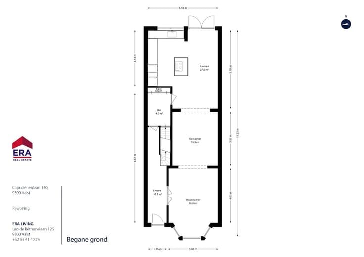 Spacious house with 5 bedrooms and garden in the centre