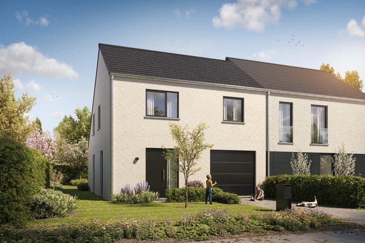 Energiezuinige halfopen nieuwbouwwoningen met inpandige g...