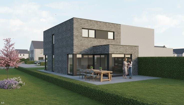 Nieuw te bouwen halfopen bebouwing te Denderleeuw