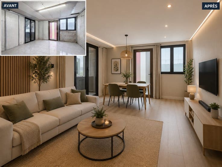 6-bed house with waterfront terrace
