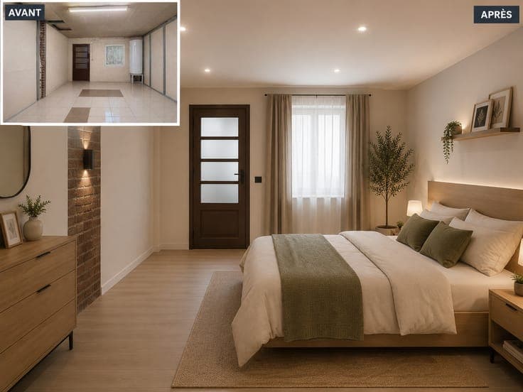6-bed house with waterfront terrace