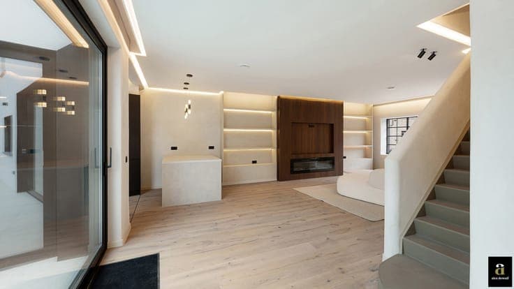 Characterful double-width townhouse with integrated garage,