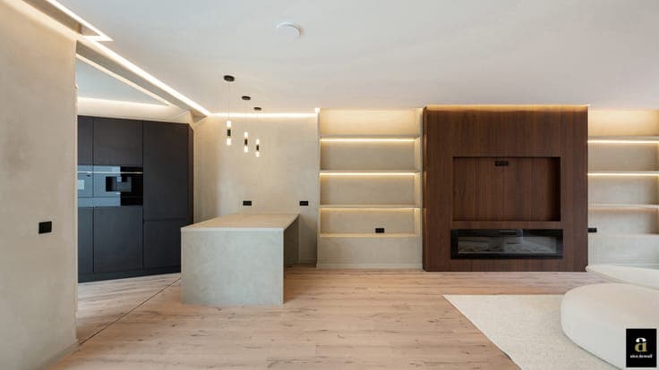 Characterful double-width townhouse with integrated garage,