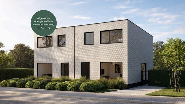 Afgewerkte energiepositieve (EPC -18) nieuwbouwwoning