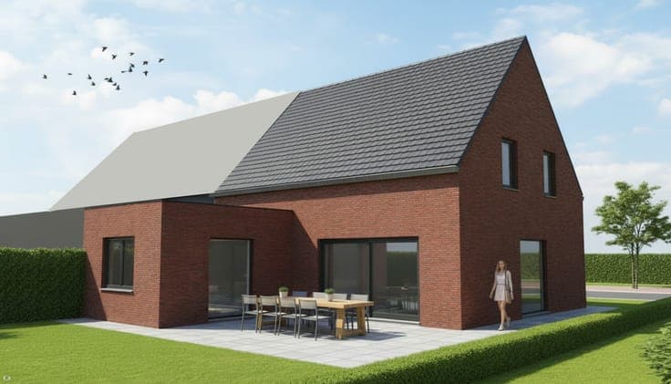 Nieuw te bouwen halfopen bebouwing te Sint-Michiels