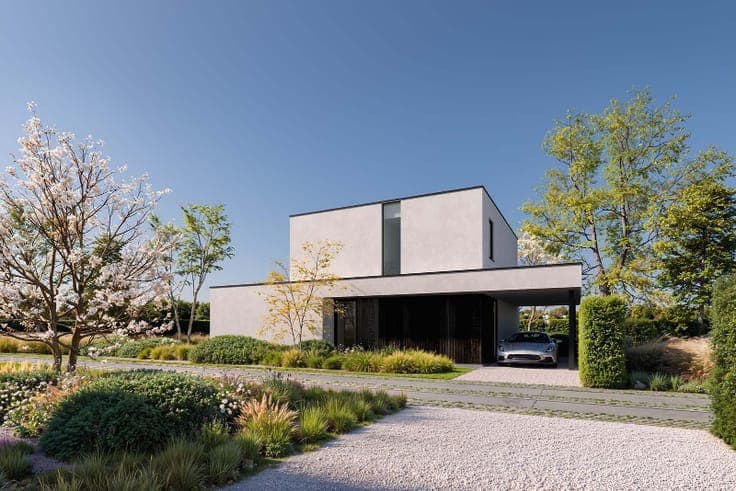 Moderne nieuwbouwvilla met zuidwest gerichte tuin