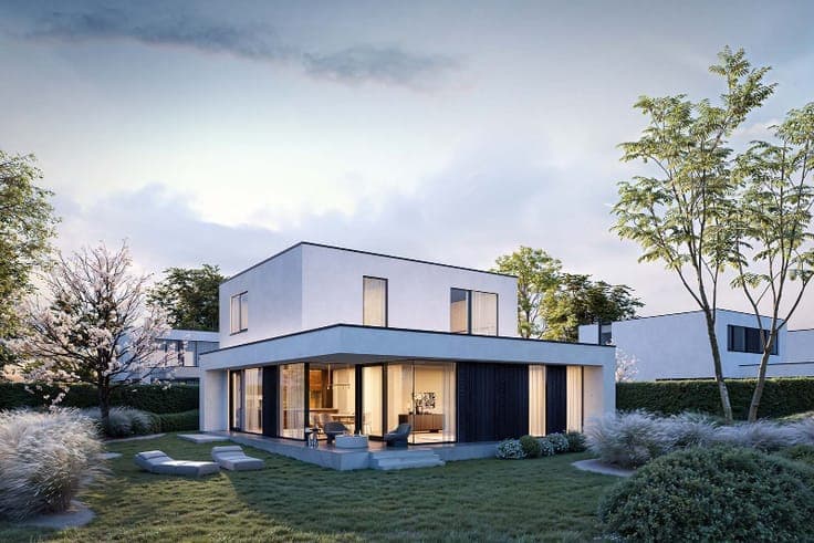 Moderne nieuwbouwvilla met zuidwest gerichte tuin