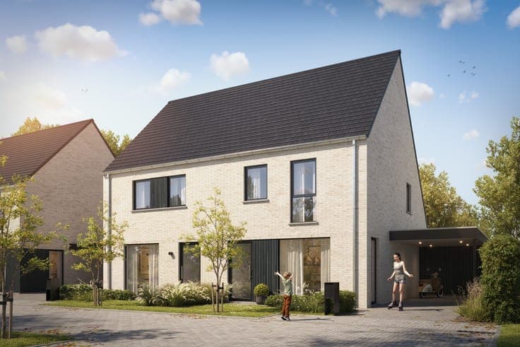 Nieuwbouwwoningen in de Populierstraat te Roeselare
