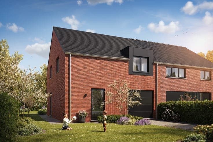 Energiezuinige halfopen nieuwbouwwoningen met inpandige g...