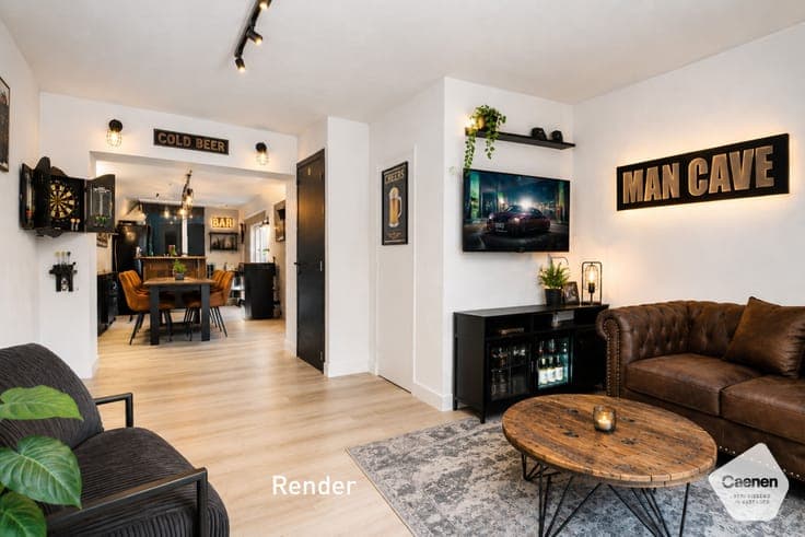 Ruime half-open woning met 4 slaapkamers, muziekstudio/ho...