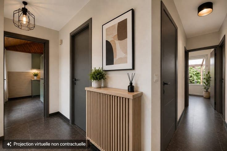 Maison 2 chambres de plain-pied avec garage et jardin