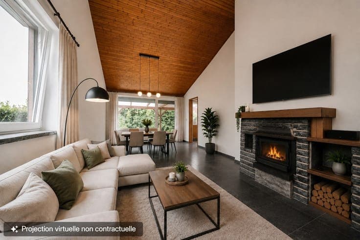 Maison 2 chambres de plain-pied avec garage et jardin