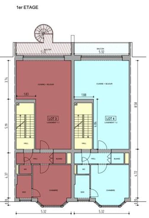 Investment property: 2 retail units + 6 apartments