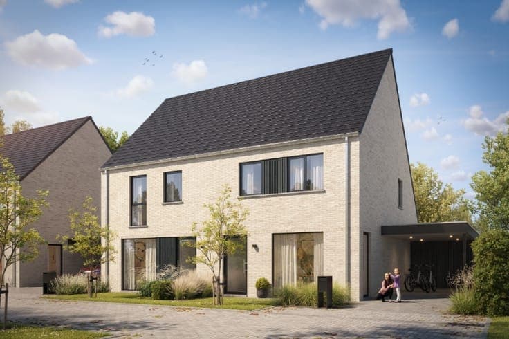Halfopen nieuwbouw met 3 slaapkamers op een perceel van 2...