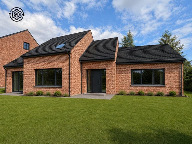 Landelijke nieuwbouwvilla langs de Steenweg in Gavere