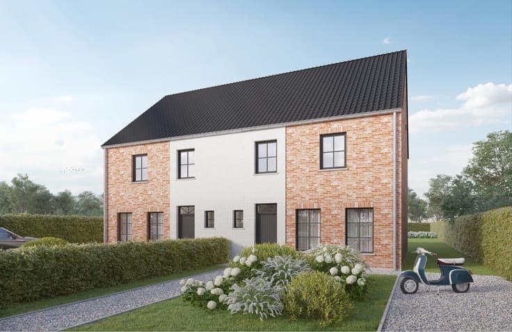 Halfopen nieuwbouwwoning met tuin in Sint-Denijs-Westrem
