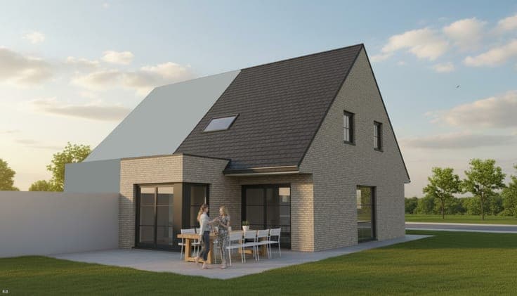 Nieuw te bouwen halfopen bebouwing te Wervik