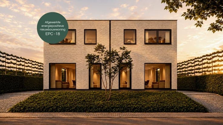 Afgewerkte energiepositieve (EPC -18) nieuwbouwwoning