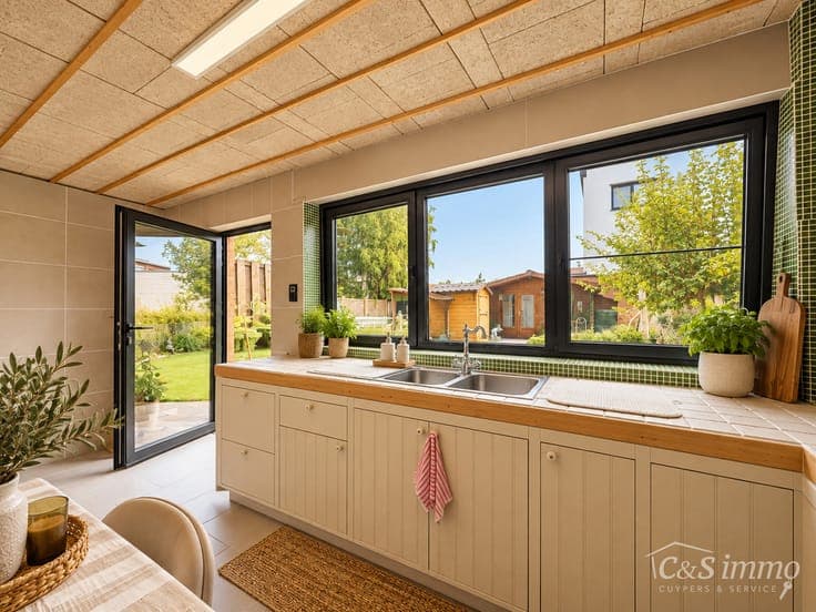 Top-floor house with 3 bedrooms, a garage and a veranda