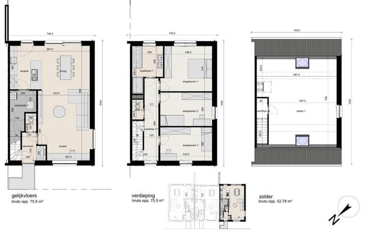 Landelijke woning, 4 slaapkamers mogelijk