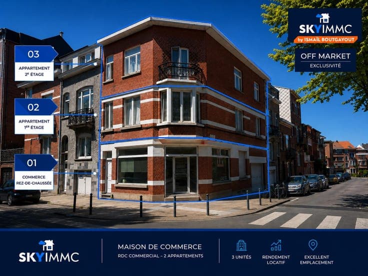 OFF MARKET - MAISON DE COMMERCE - 3 UNITES - SCHAERBEEK