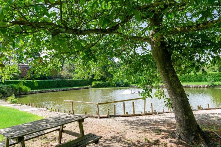Gerenoveerde villa met bijgebouw en vijver op een perceel...