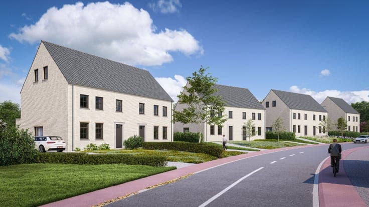Nieuw te bouwen ruime woning in half open verband nabij ...