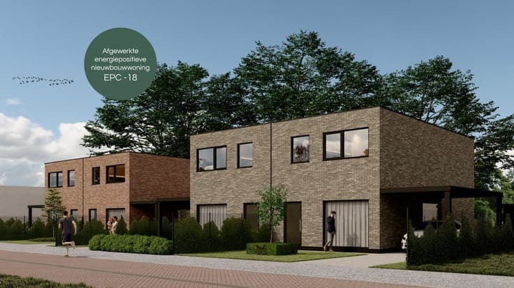 Afgewerkte energiepositieve (EPC -18) nieuwbouwwoning
